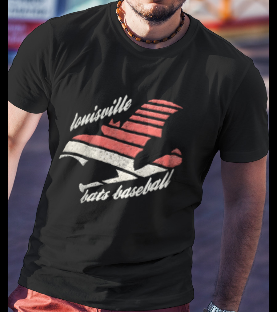 Louisville Bats Baseball Team Striped Bat Design MiLB T-Shirt