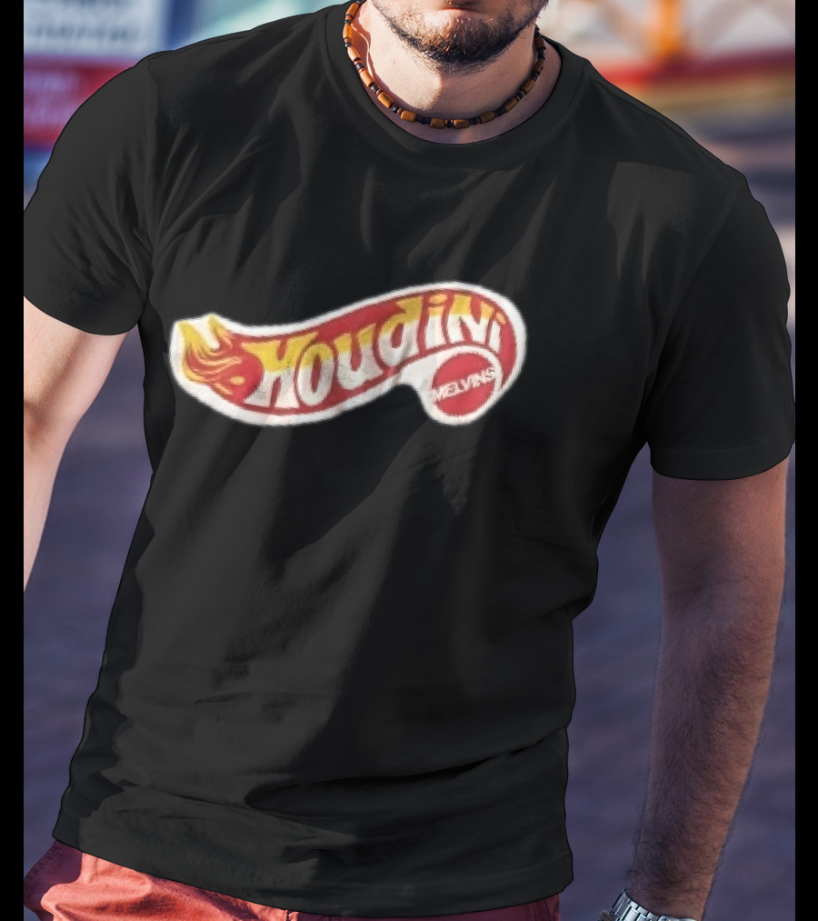 Melvins Houdini Red Yellow Flame Racing Toy Swoosh T-Shirt