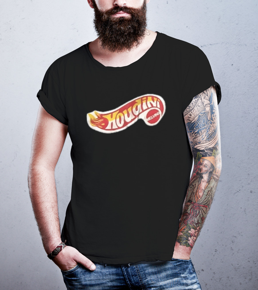 Melvins Houdini Red Yellow Flame Racing Toy Swoosh T-Shirt