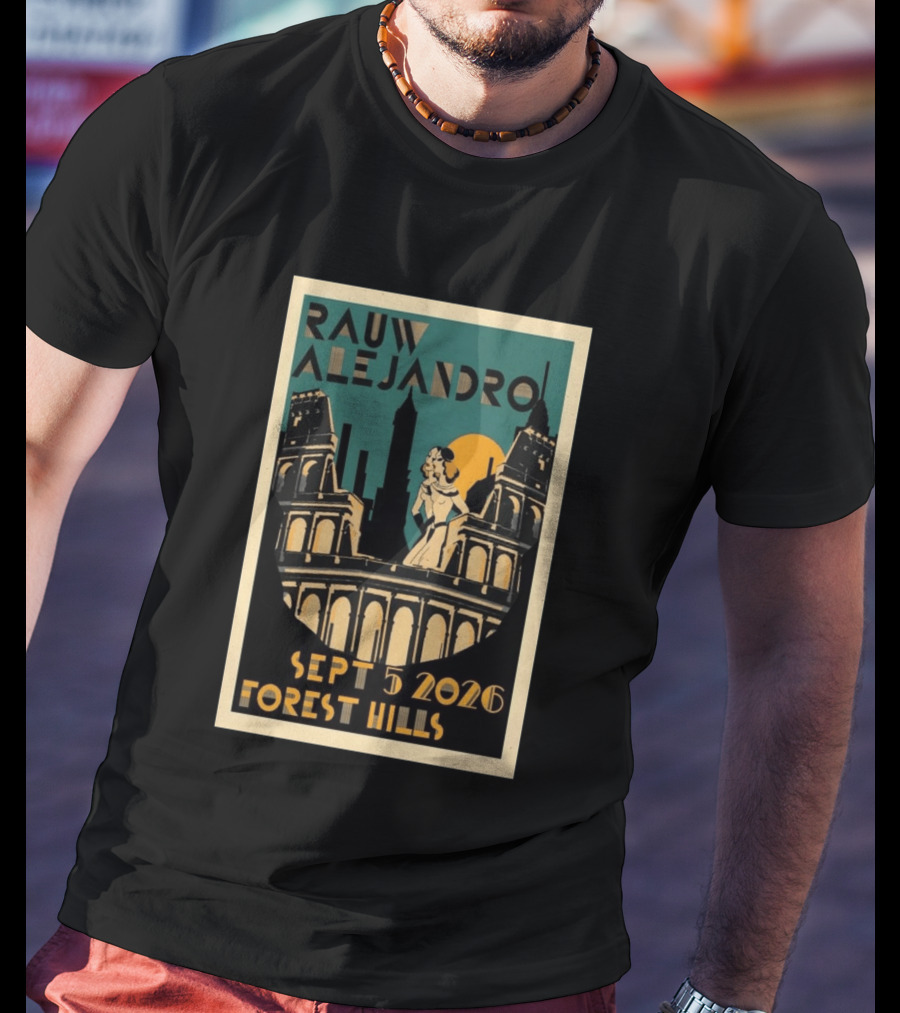 Rauw Alejandro Sept 5 2026 Forest Hills Stadium Art Deco T-Shirt