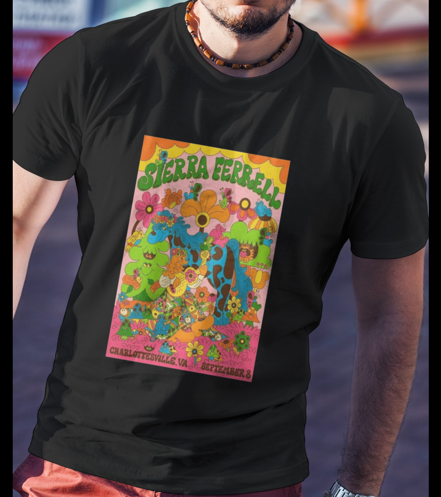 Sierra Ferrell Concert September 8 Charlottesville VA Psychedelic Floral T-Shirt