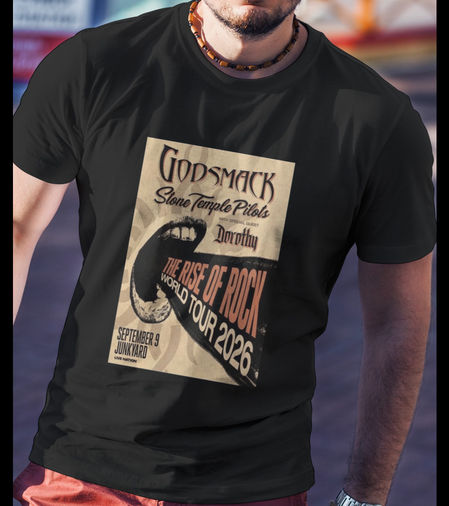 Godsmack Stone Temple Pilots Dorothy Special Guest September 9 Junkyard The Rise Of Rock World Tour 2026 T-Shirt