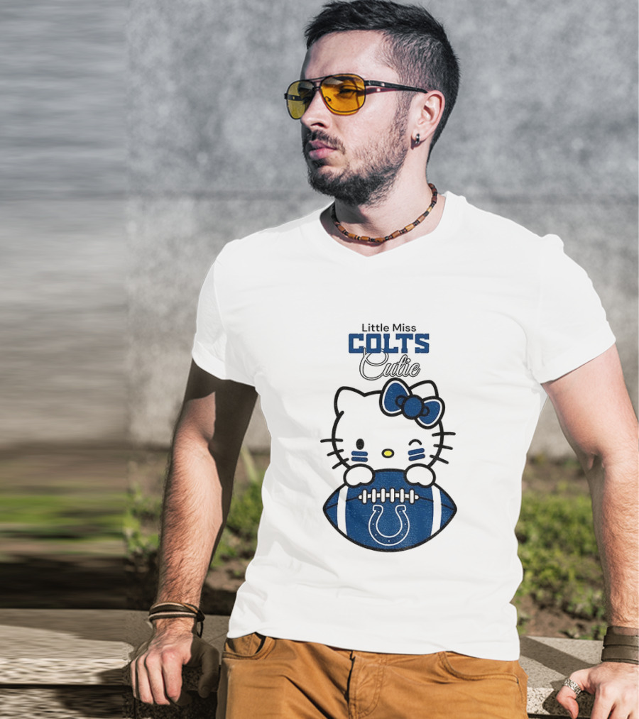 Little Miss Colts Cutie Hello Kitty Football T-Shirt