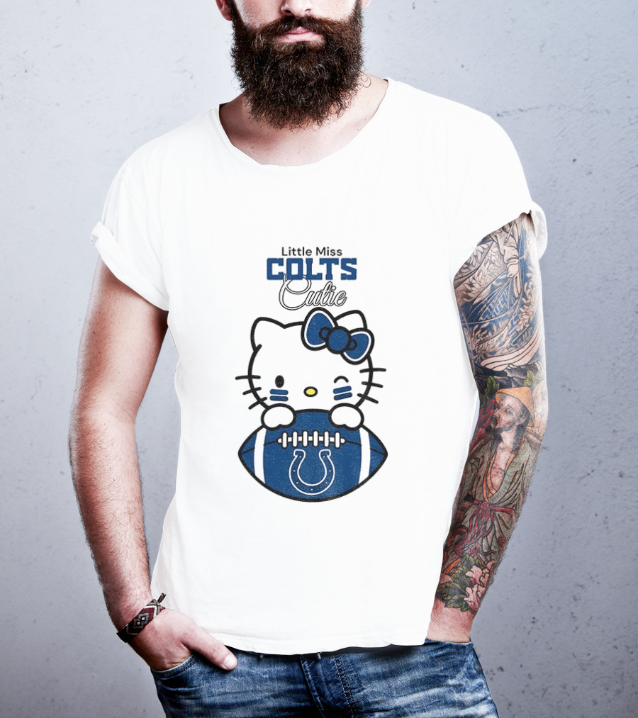 Little Miss Colts Cutie Hello Kitty Football T-Shirt