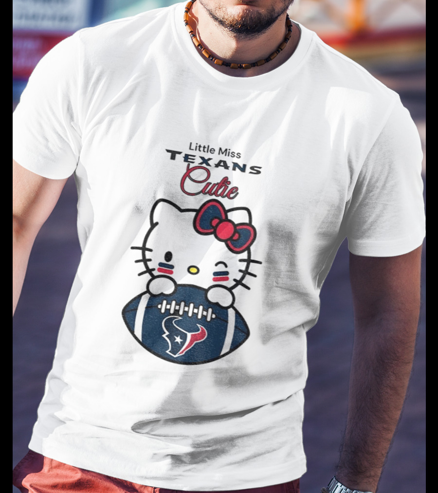 Little Miss Texans Cutie Hello Kitty Football T-Shirt