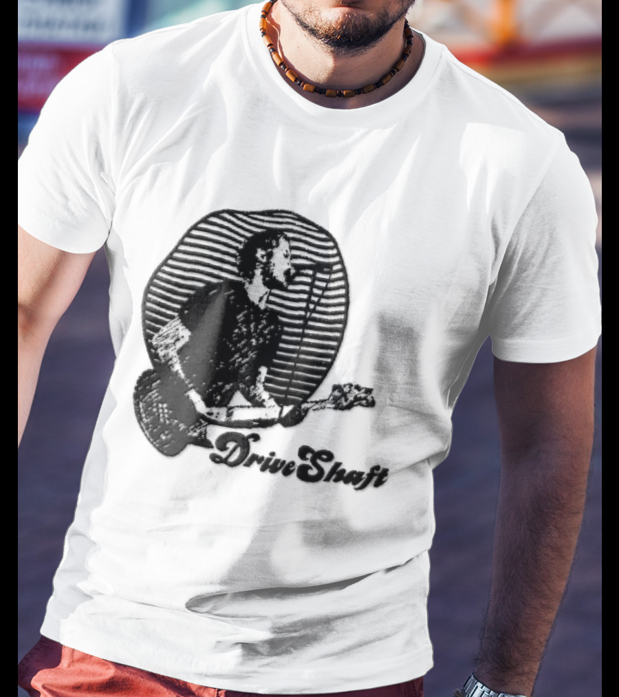 Drive Shaft Bassist Microphone Striped Halftone T-Shirt