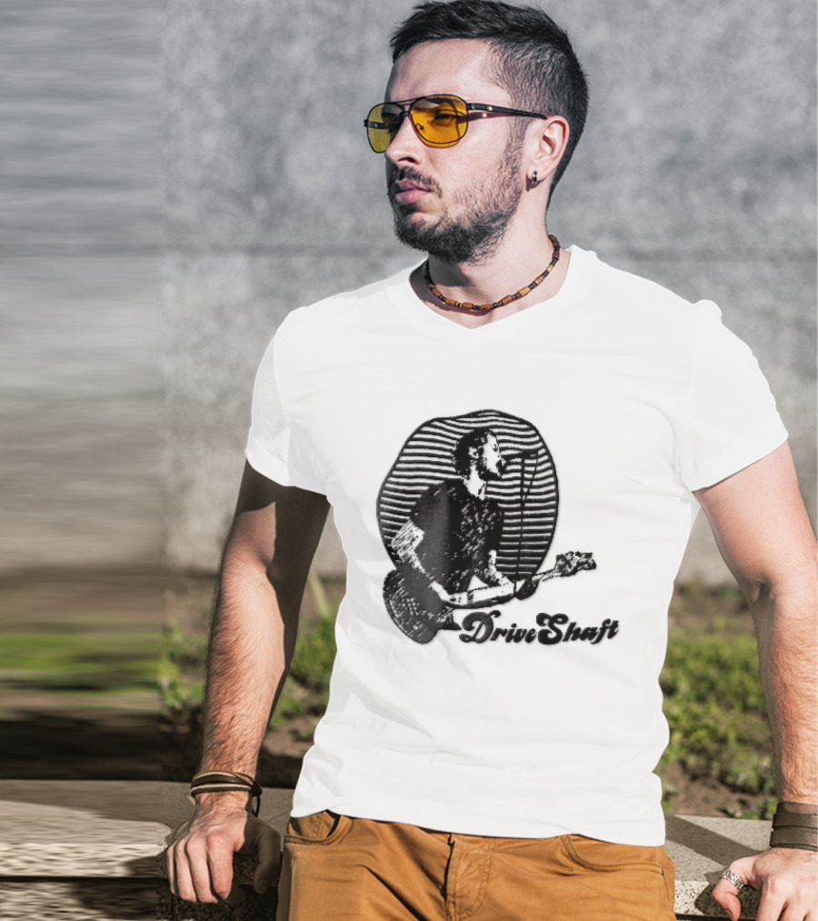 Drive Shaft Bassist Microphone Striped Halftone T-Shirt