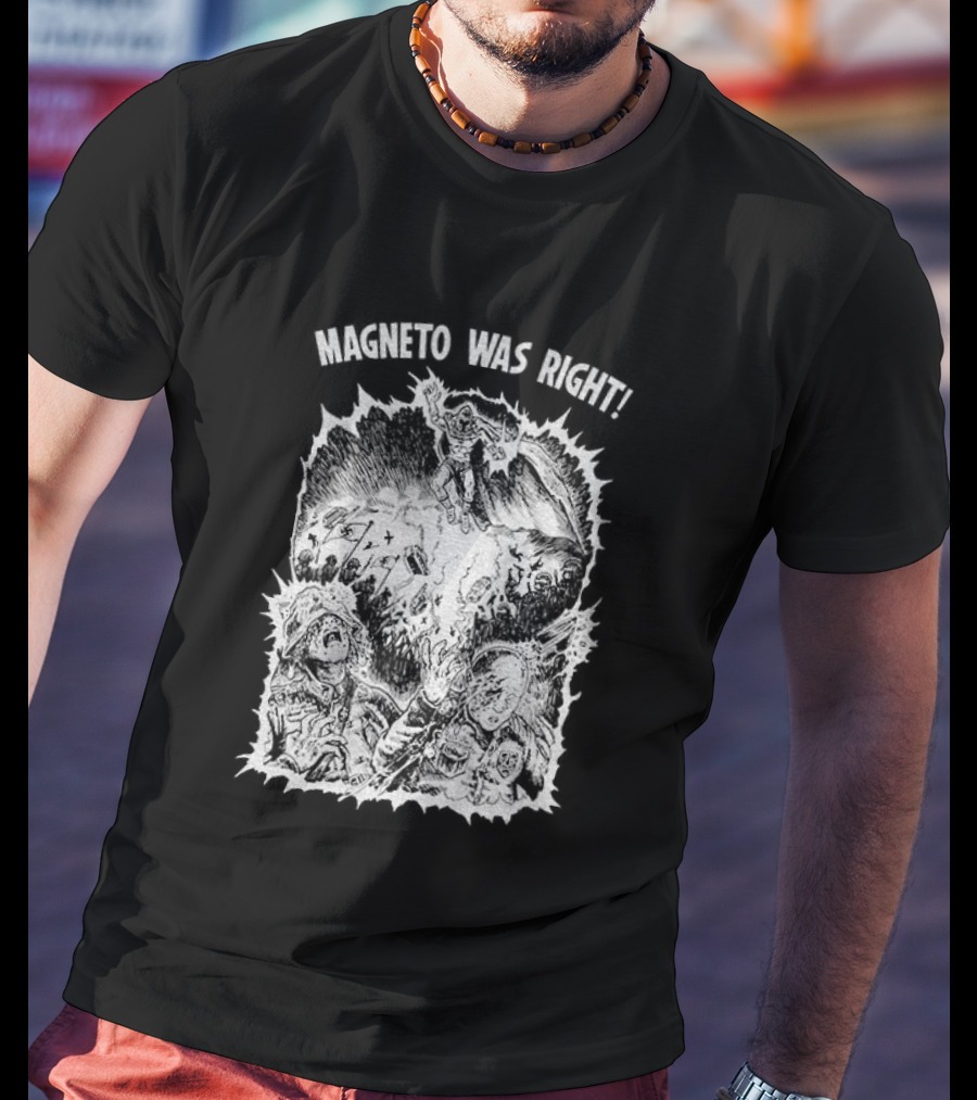 Magneto Was Right X Men Marvel Comic Hero Battle Scene T-Shirt