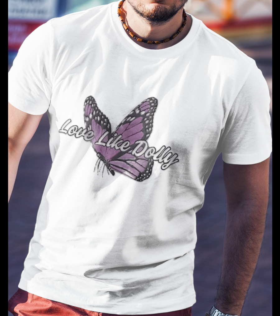 Love Like Dolly Purple Monarch Butterfly Open Wings T-Shirt