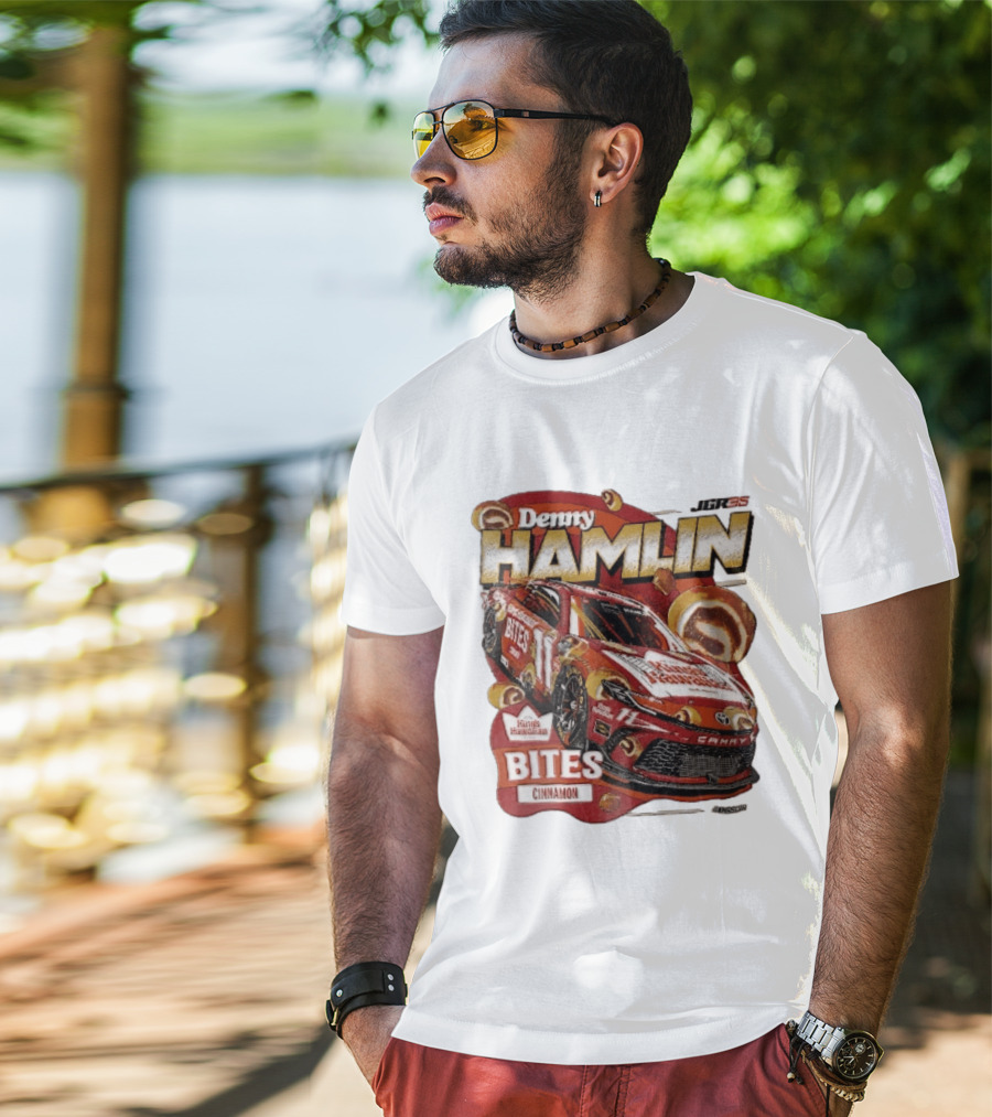 Denny Hamlin JGR 11 NASCAR King's Hawaiian Bites Cinnamon Red Camry Race Car T-Shirt