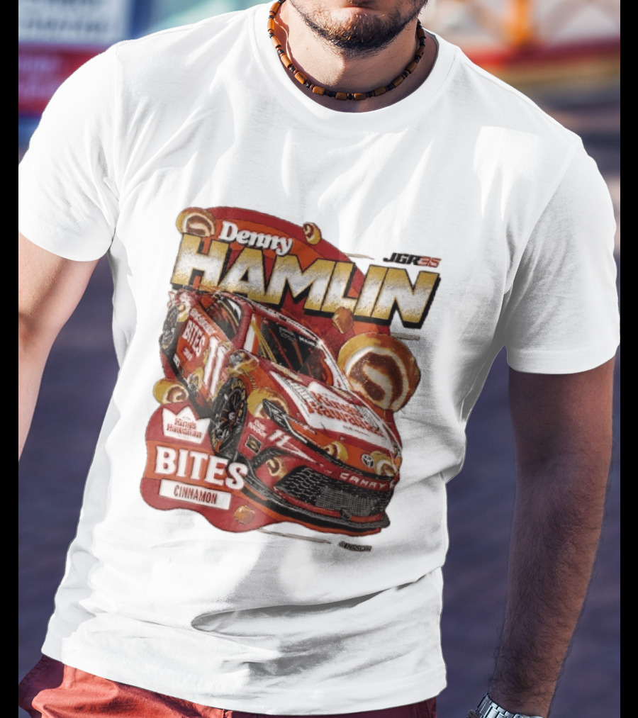 Denny Hamlin JGR 11 NASCAR King's Hawaiian Bites Cinnamon Red Camry Race Car T-Shirt