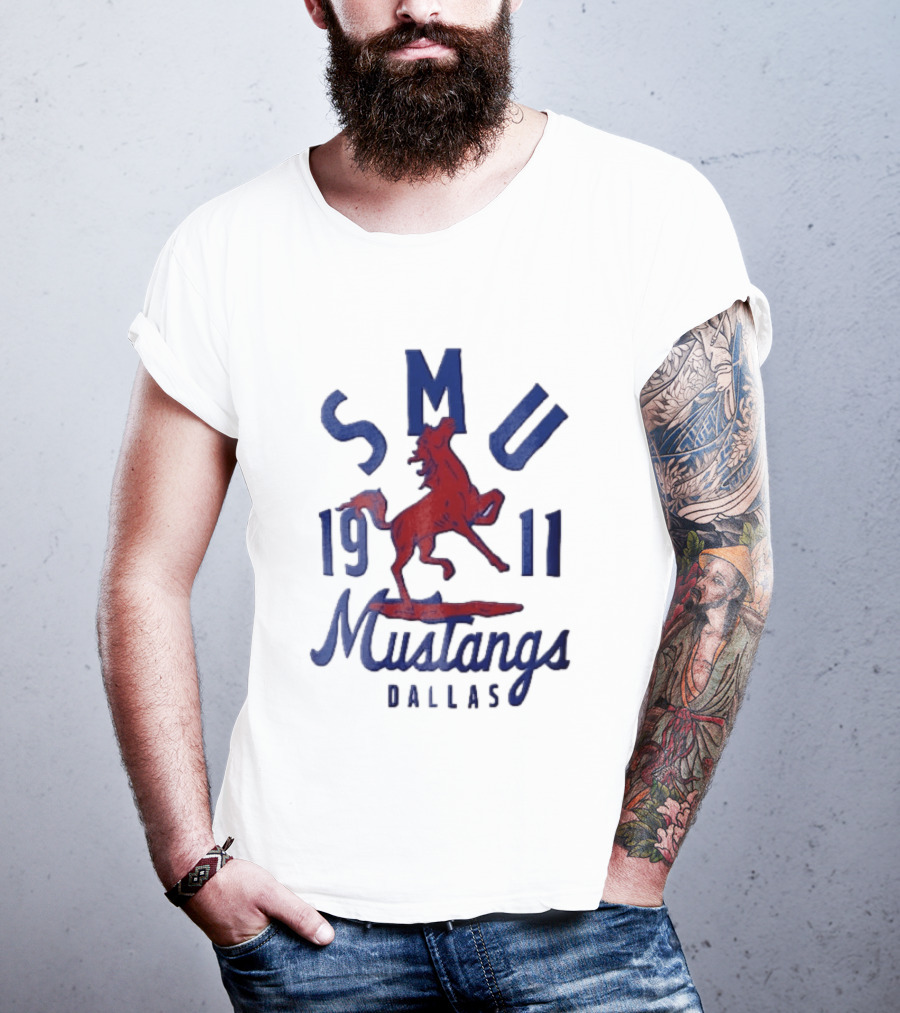 SMU Mustangs Dallas 1911 Red Rearing Horse T-Shirt