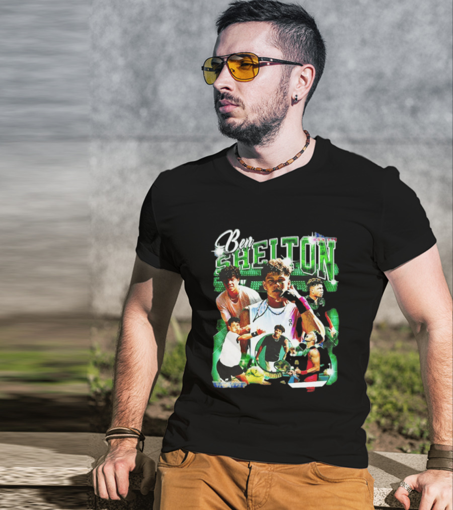 Ben Shelton Tennis Champions Green Collage T-Shirt