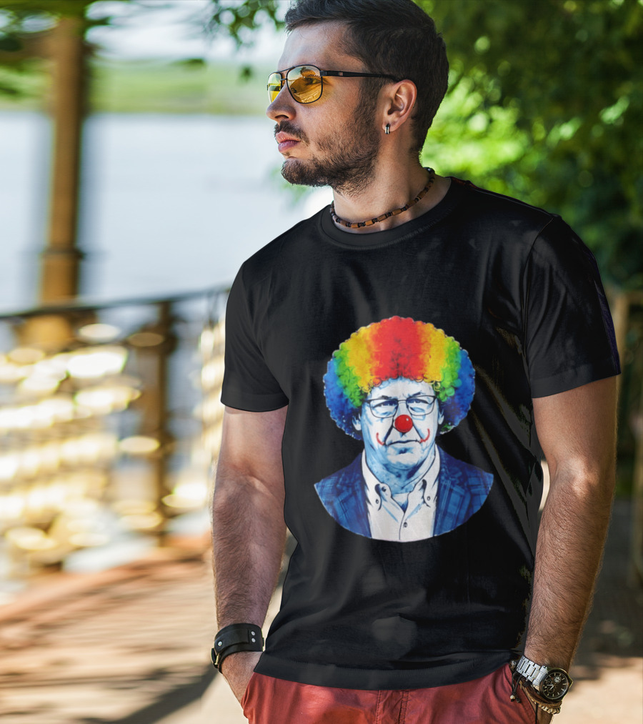 LSU Tigers Football Coach Brian Kelly Clown Red Nose Rainbow Wig T-Shirt