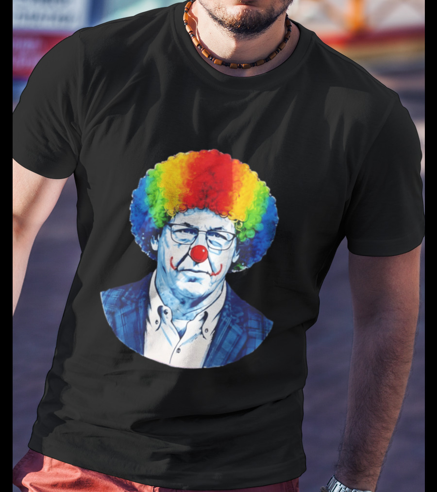 LSU Tigers Football Coach Brian Kelly Clown Red Nose Rainbow Wig T-Shirt