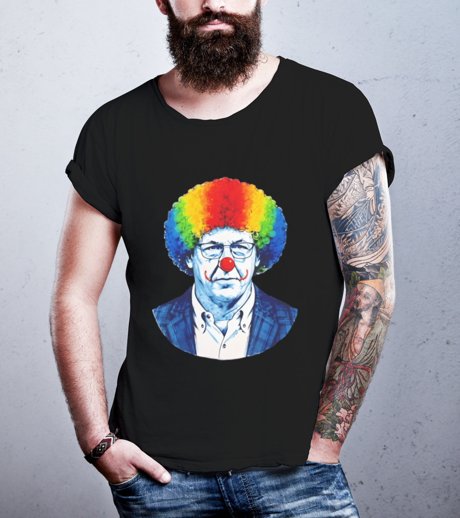 LSU Tigers Football Coach Brian Kelly Clown Red Nose Rainbow Wig T-Shirt