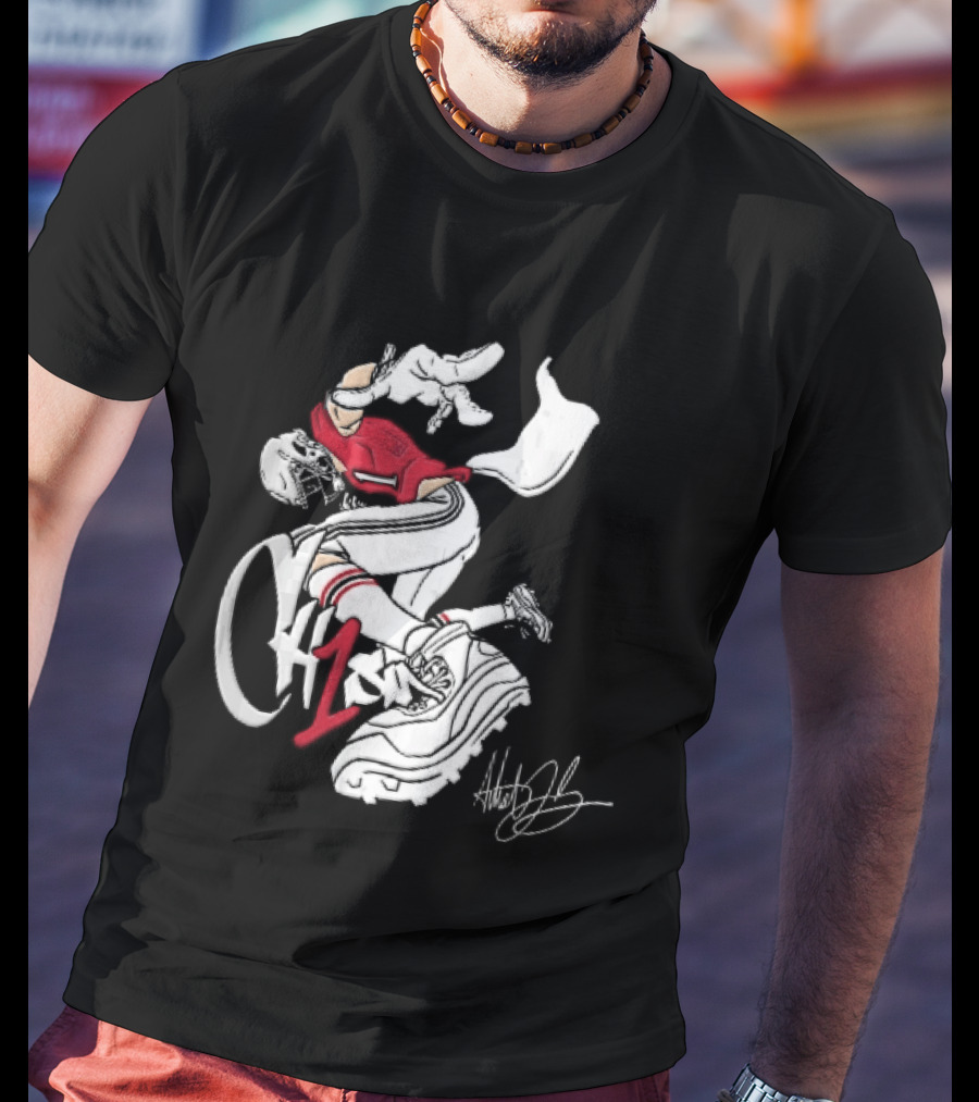 C1n Cam Newton New England Patriots Fisheye Cleat Cartoon Line T-Shirt