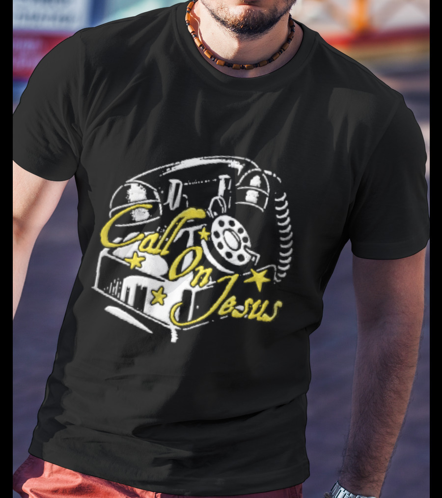 Call On Jesus Rotary Telephone Yellow Stars T-Shirt