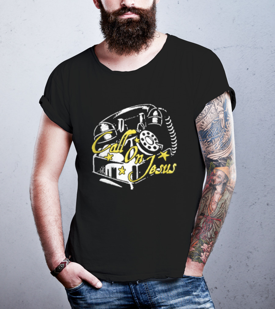 Call On Jesus Rotary Telephone Yellow Stars T-Shirt