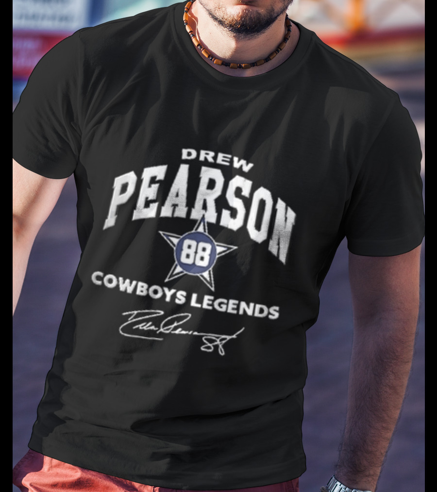 Drew Pearson 88 Cowboys Legends Star Signed T-Shirt