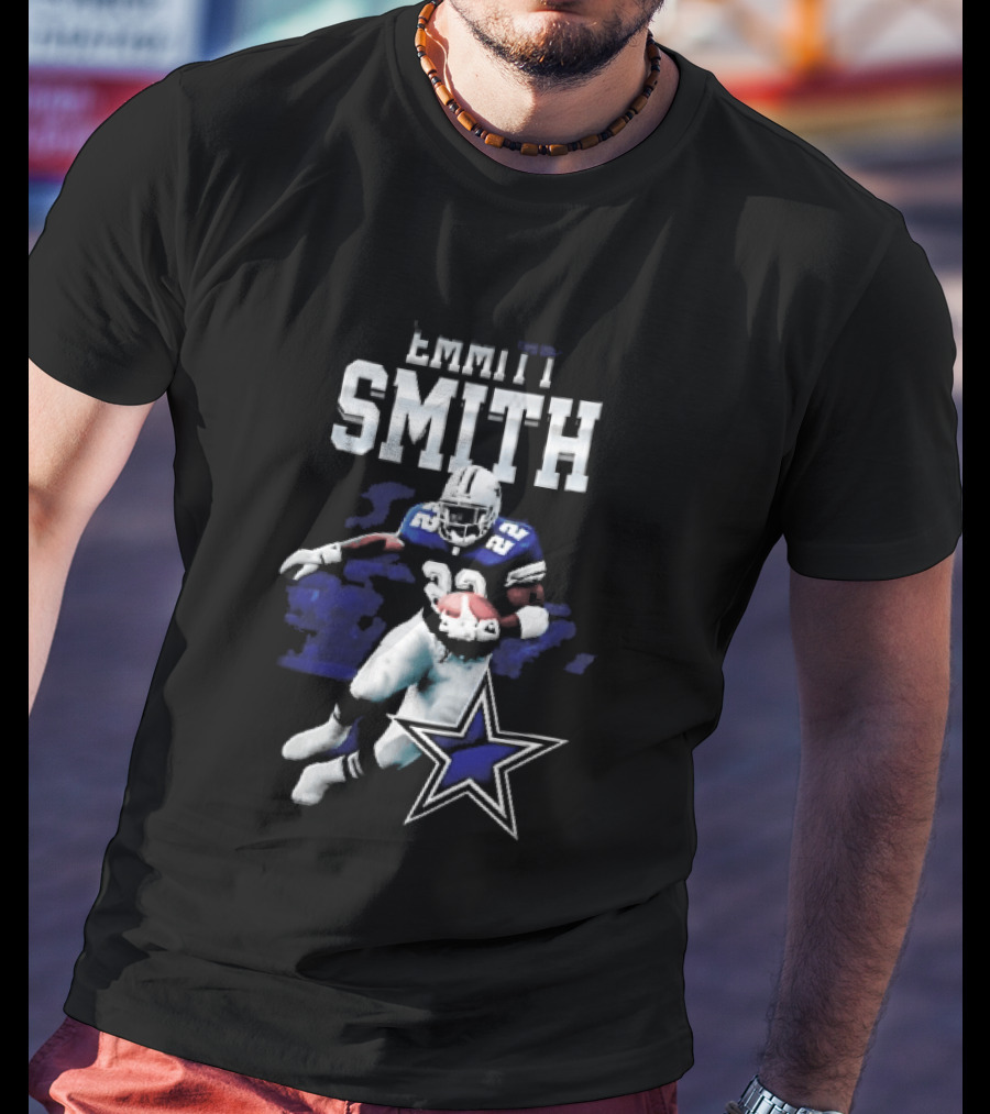 Dallas Cowboys Emmitt Smith 22 Running Player Football Star T-Shirt