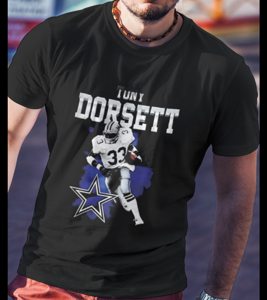 Dallas Cowboys Tony Dorsett Star 33 Paint Effect T-Shirt