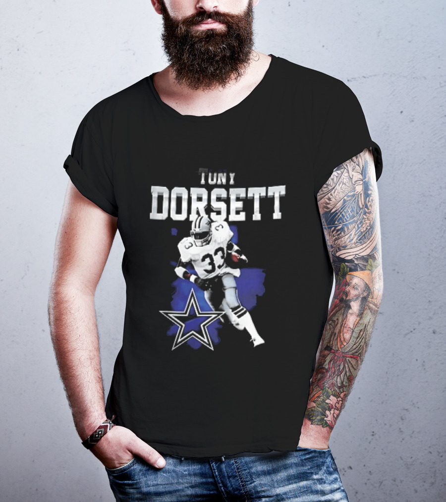 Dallas Cowboys Tony Dorsett Star 33 Paint Effect T-Shirt