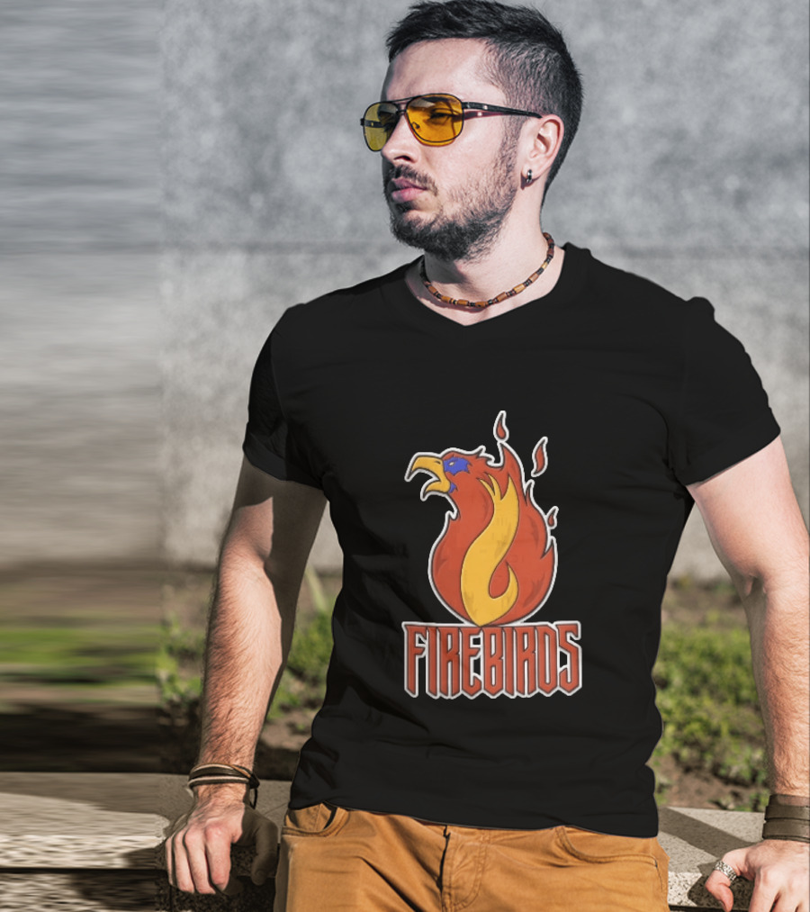 Firebirds Flaming Phoenix Head Flame Cartoon T-Shirt