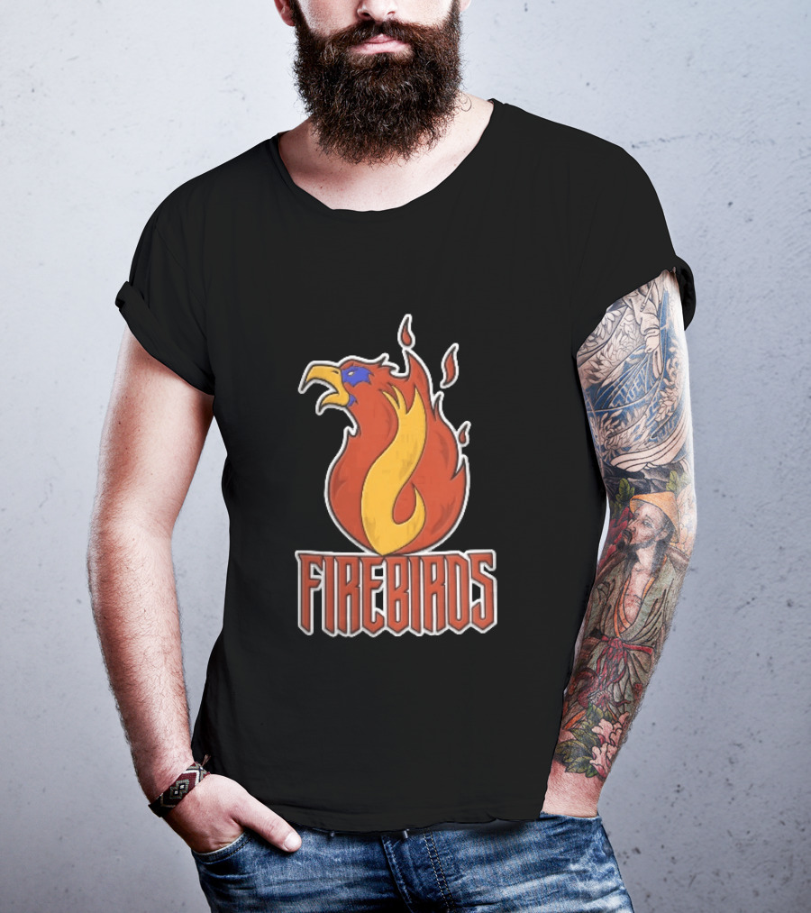 Firebirds Flaming Phoenix Head Flame Cartoon T-Shirt