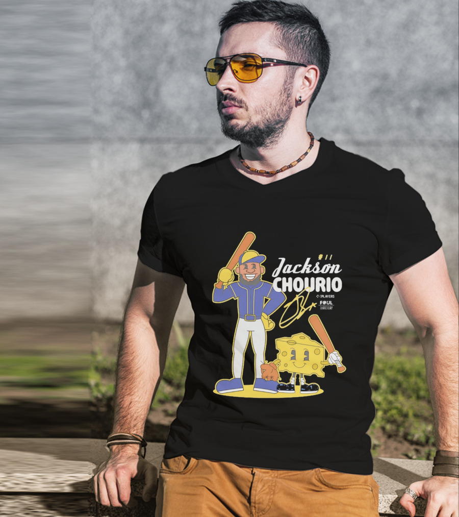 Jackson Chourio Milwaukee Brewers Player Cartoon Cheese T-Shirt