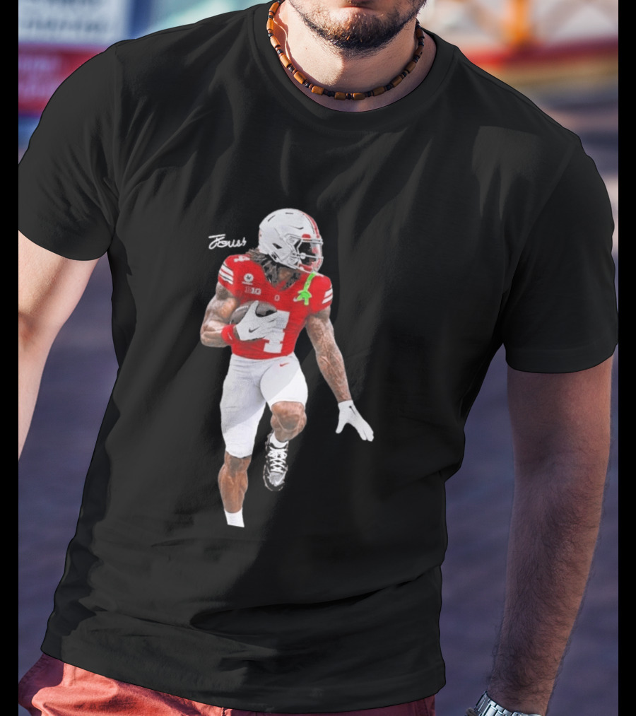 Jeremiah Smith Ohio State Heisman Candidate Football Player Jersey Four T-Shirt