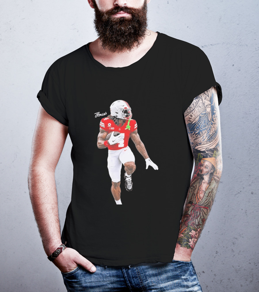 Jeremiah Smith Ohio State Heisman Candidate Football Player Jersey Four T-Shirt