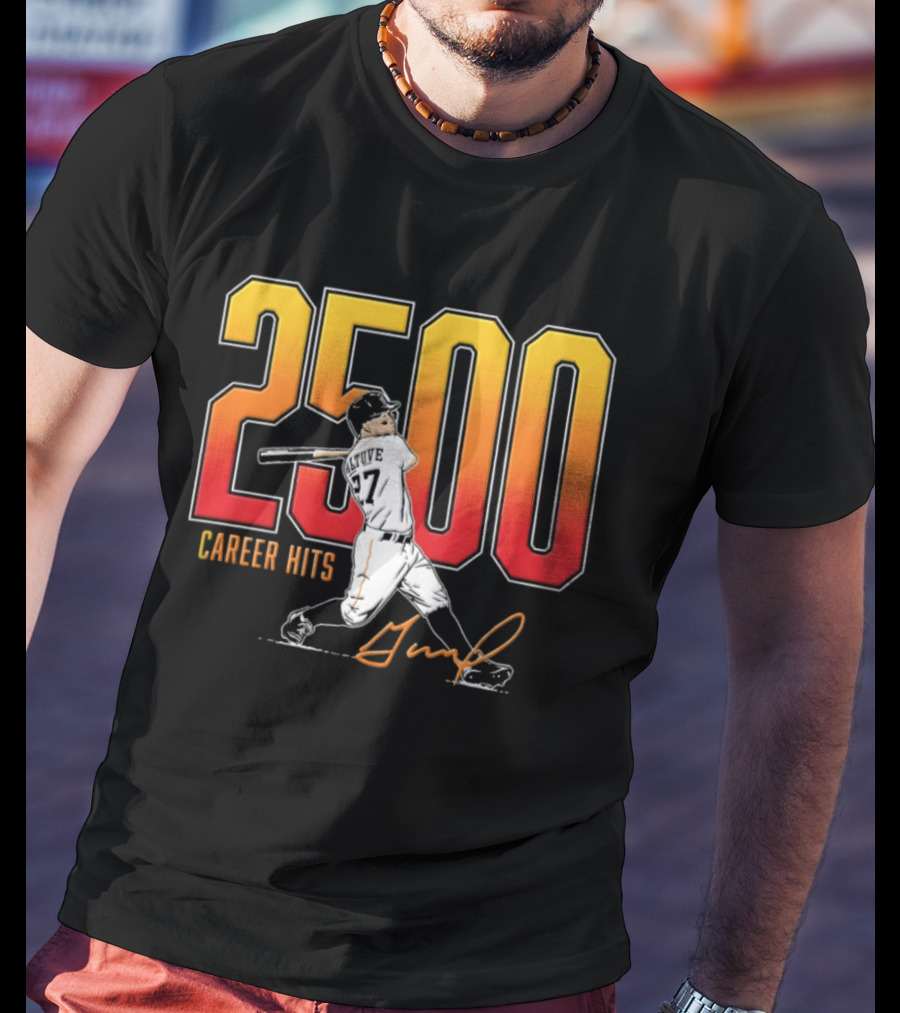 2500 Career Hits Houston Astros Baseball Jose Altuve Historic T-Shirt