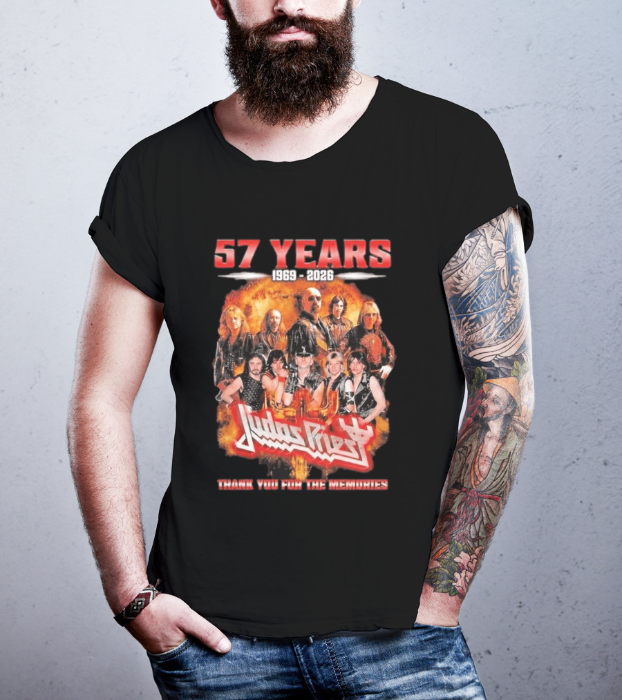 Judas Priest 57 Years 1969 2026 Thank You For The Memories T-Shirt
