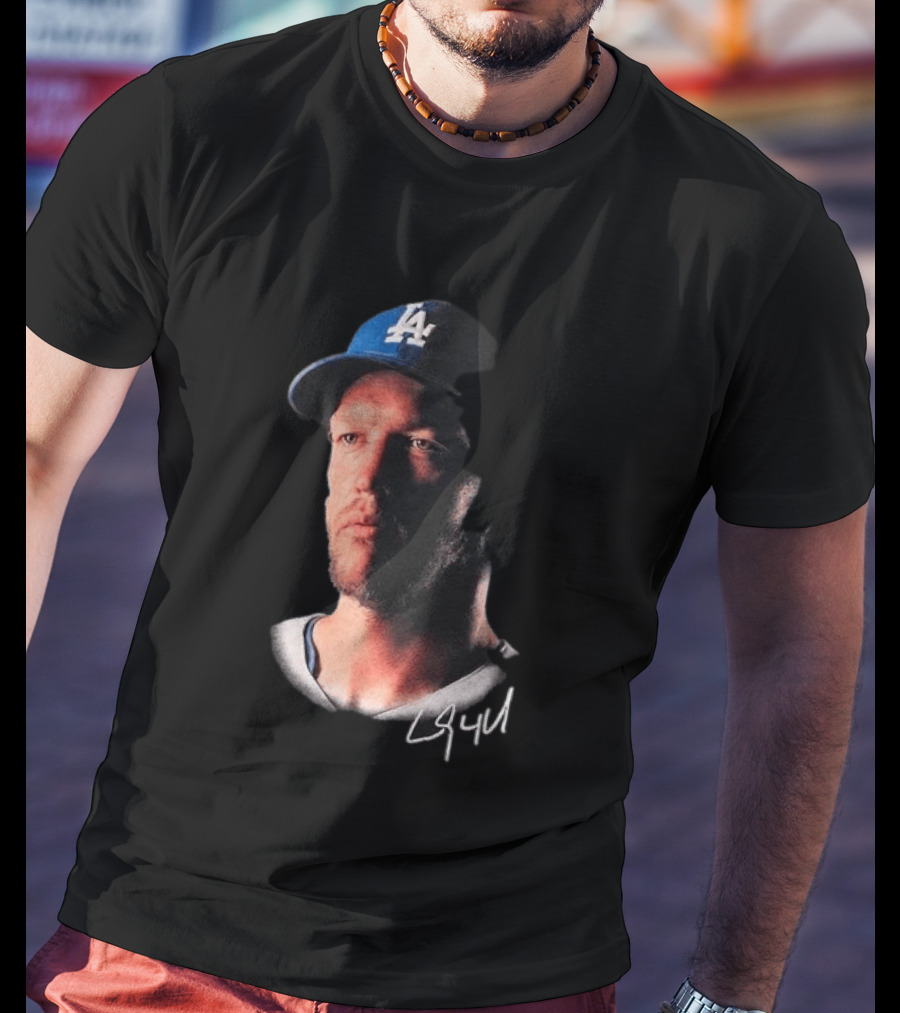 Kike Hernandez Wears Clayton Kershaw Face LA Dodgers Signature T-Shirt