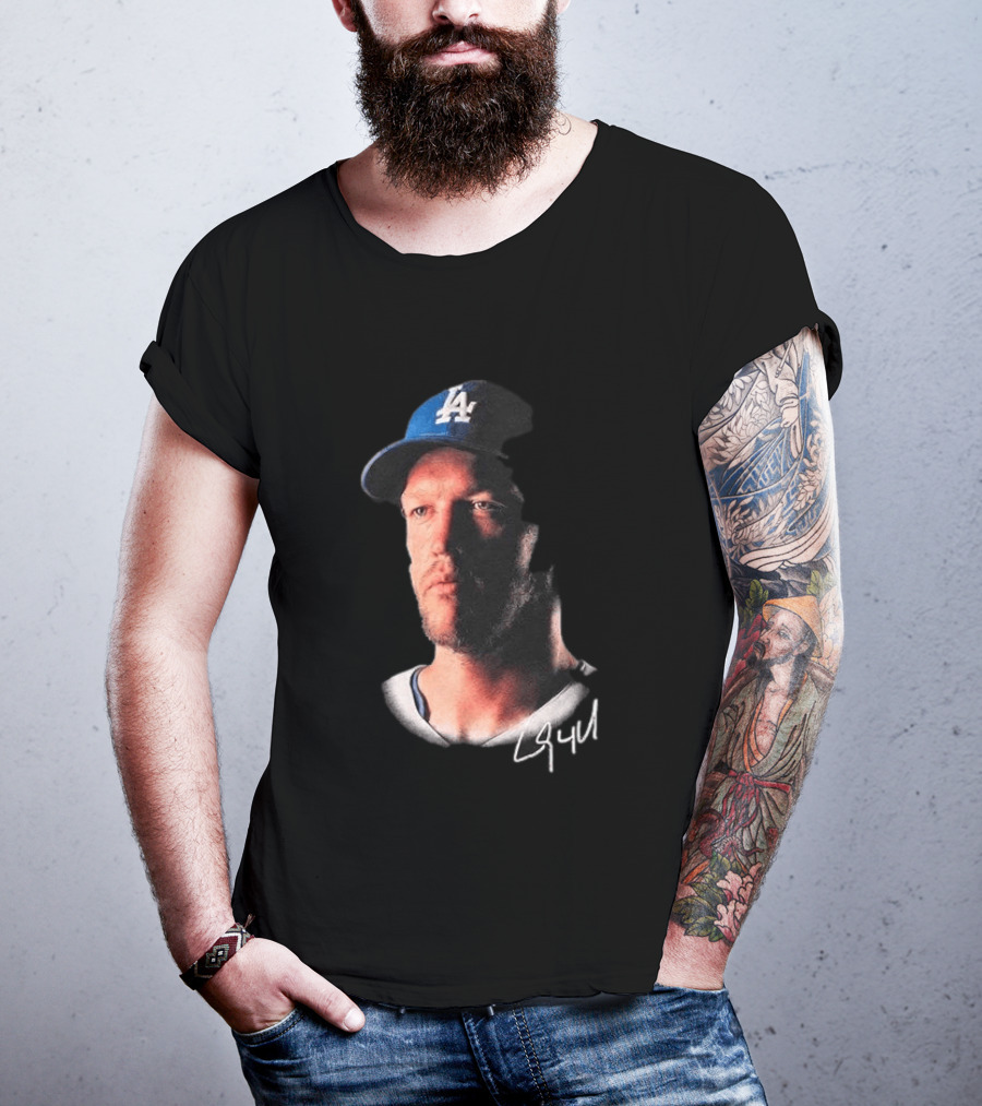 Kike Hernandez Wears Clayton Kershaw Face LA Dodgers Signature T-Shirt