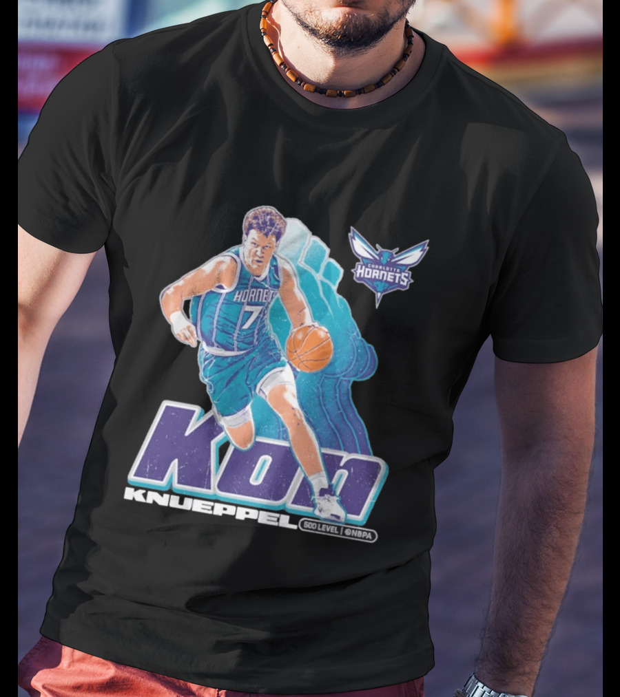 Kon Knueppel Charlotte Hornets NBA Player Number 7 Draft Pick 500 Level Edition T-Shirt