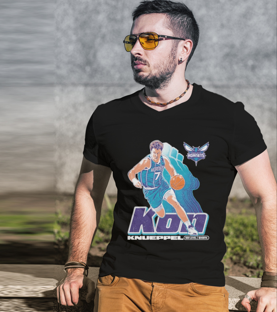 Kon Knueppel Charlotte Hornets NBA Player Number 7 Draft Pick 500 Level Edition T-Shirt