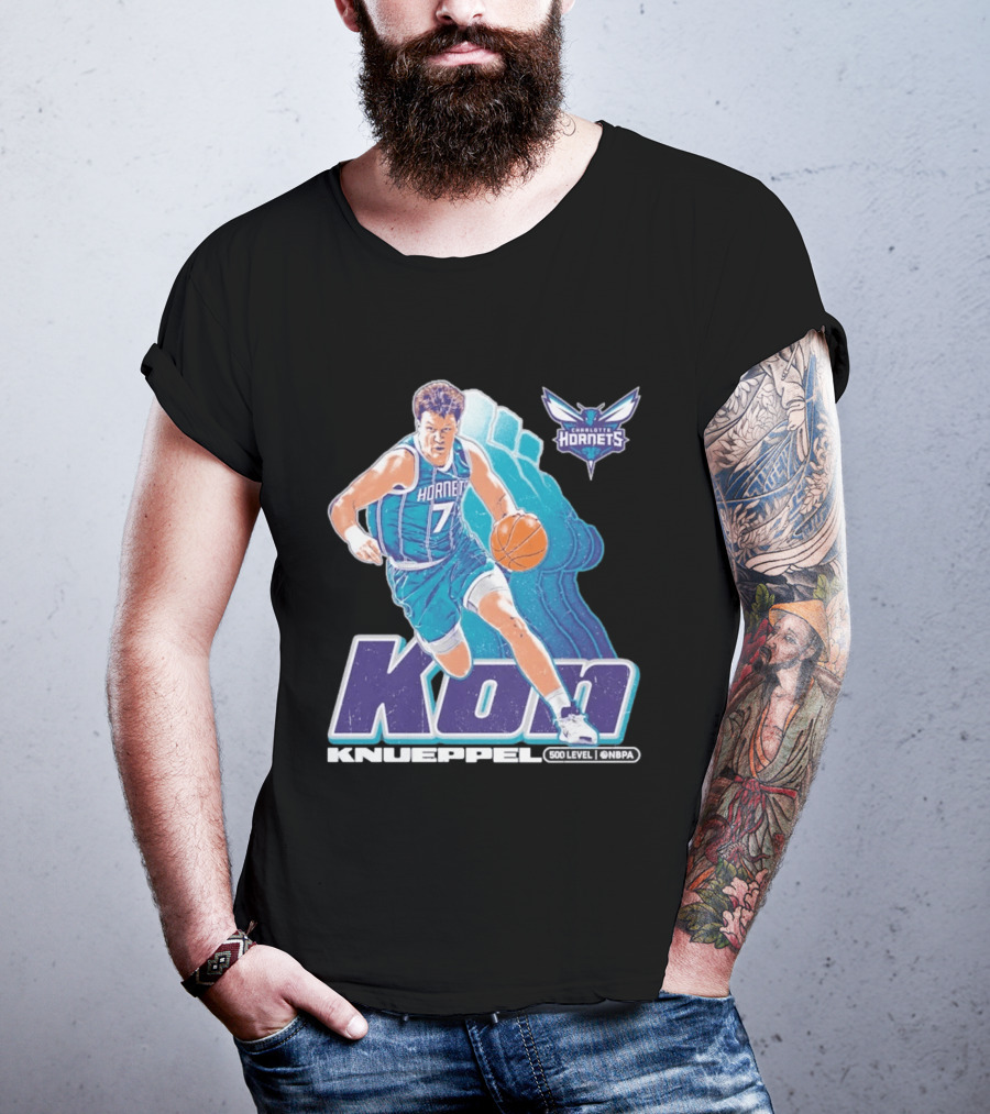 Kon Knueppel Charlotte Hornets NBA Player Number 7 Draft Pick 500 Level Edition T-Shirt