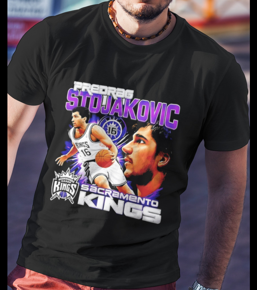 Stojakovic Sacramento Kings Basketball Legend Player NBA T-Shirt