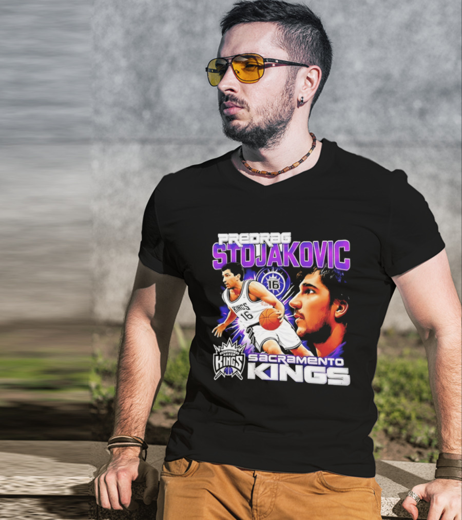 Stojakovic Sacramento Kings Basketball Legend Player NBA T-Shirt