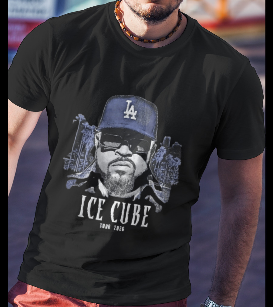 Ice Cube Los Angeles Dodgers MLB Tour 2026 Palm Trees Sunglasses Cap T-Shirt
