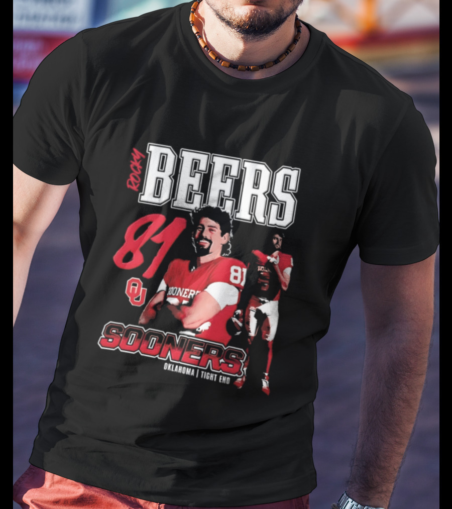 Rocky Beers 81 Oklahoma Sooners Tight End Football Team T-Shirt
