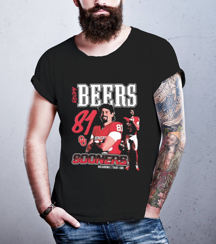 Rocky Beers 81 Oklahoma Sooners Tight End Football Team T-Shirt