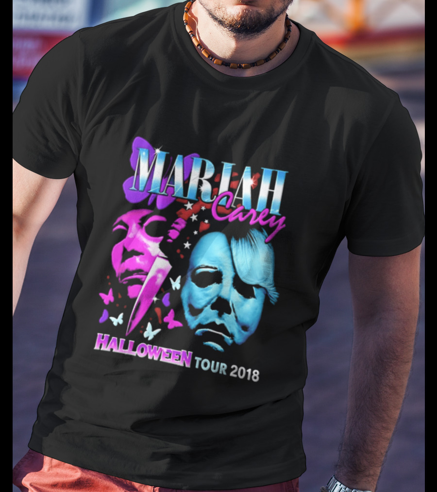 Mariah Carey Halloween Tour 2018 Pop Music Butterfly Mask Knife T-Shirt