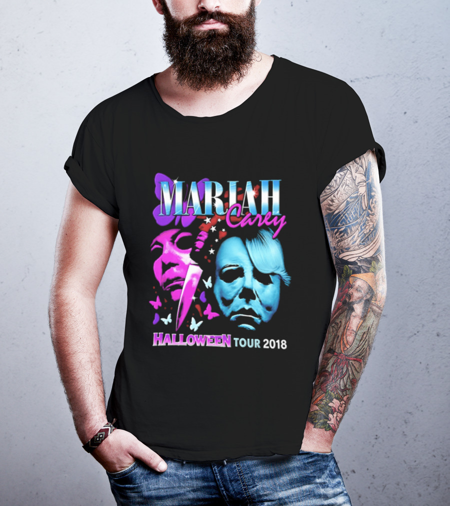 Mariah Carey Halloween Tour 2018 Pop Music Butterfly Mask Knife T-Shirt