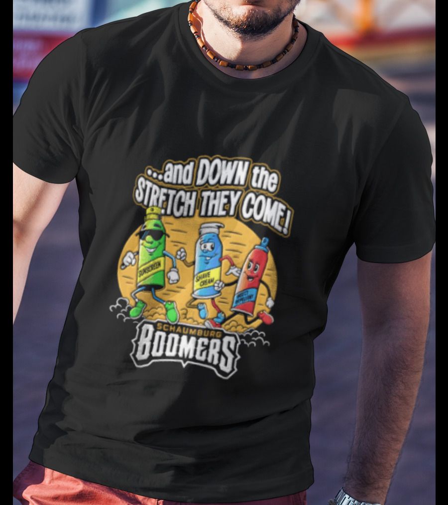 Schaumburg Boomers Racing Condiments Down The Stretch They Come T-Shirt