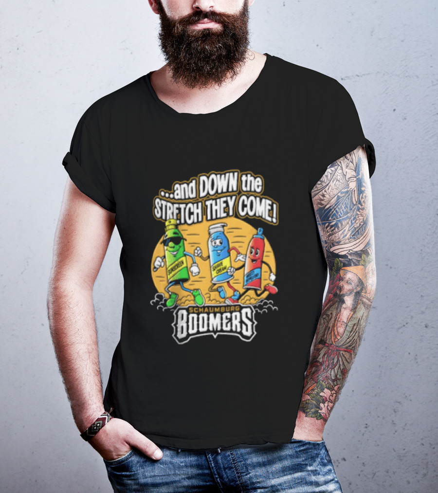 Schaumburg Boomers Racing Condiments Down The Stretch They Come T-Shirt