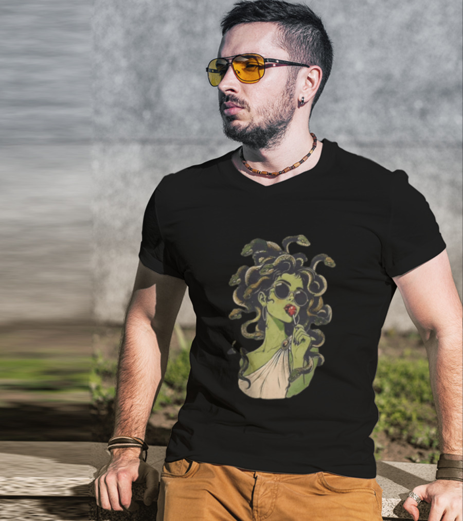 Vintage Medusa With Sunglasses And Lollipop T-Shirt