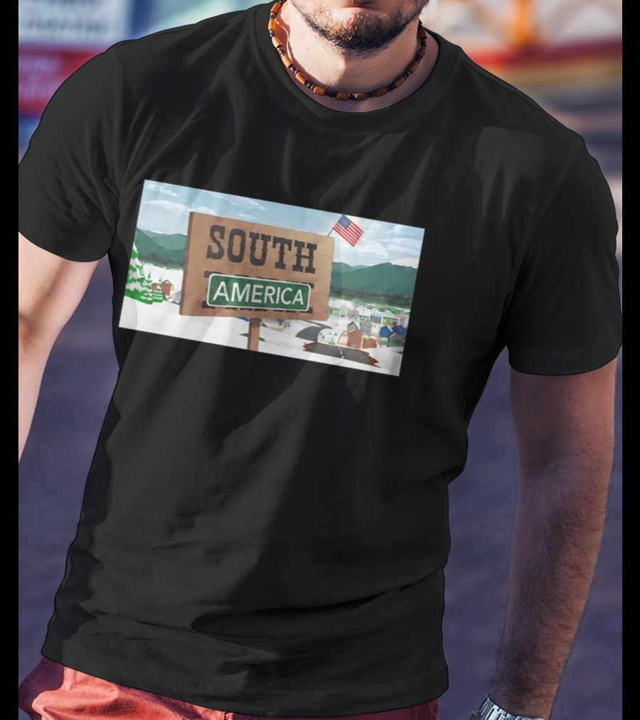 South America Sign With USA Flag Satire T-Shirt